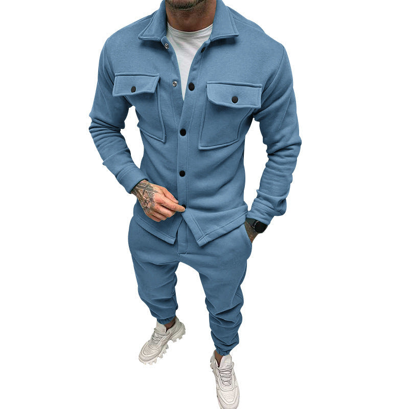 Street-wave Men's Casual Sweatshirt Jacket With Functional Pockets And Modern Collar