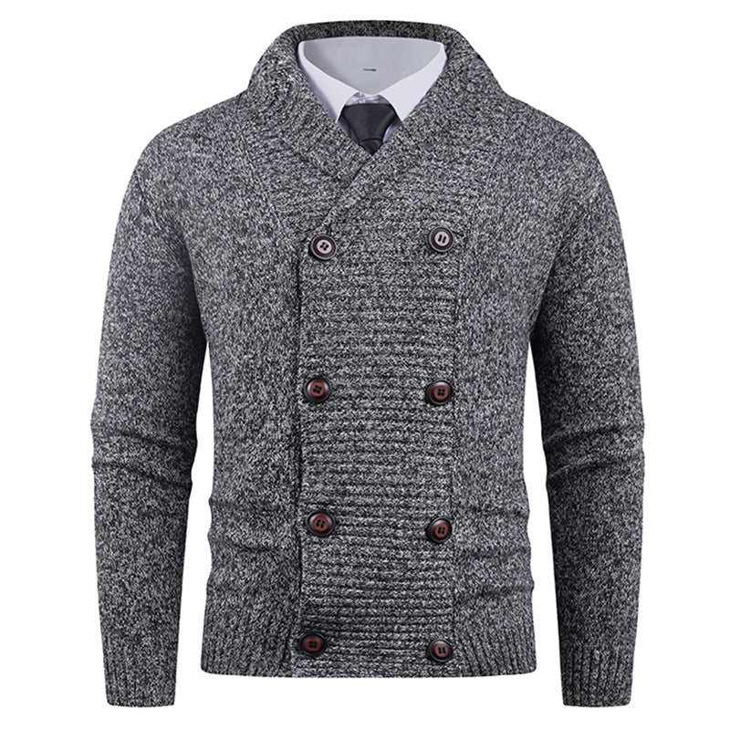 Men's Shawl Collar Cardigan Street-Wave Premium Soft Wool Blend With Practical Button Details For Modern Men