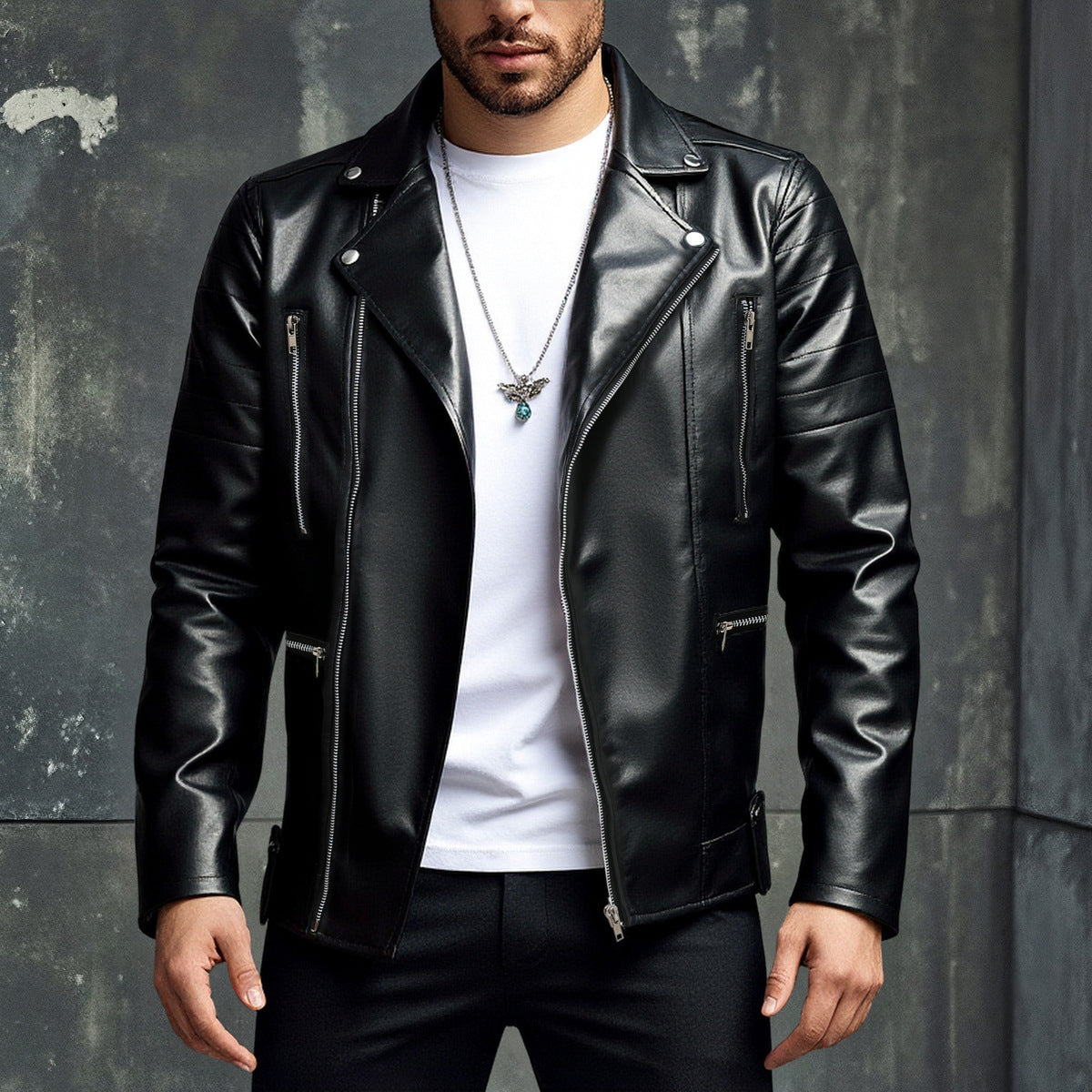 Streetwave Men Stylish Faux Leather Biker Jacket With Premium Comfort And Urban Edge