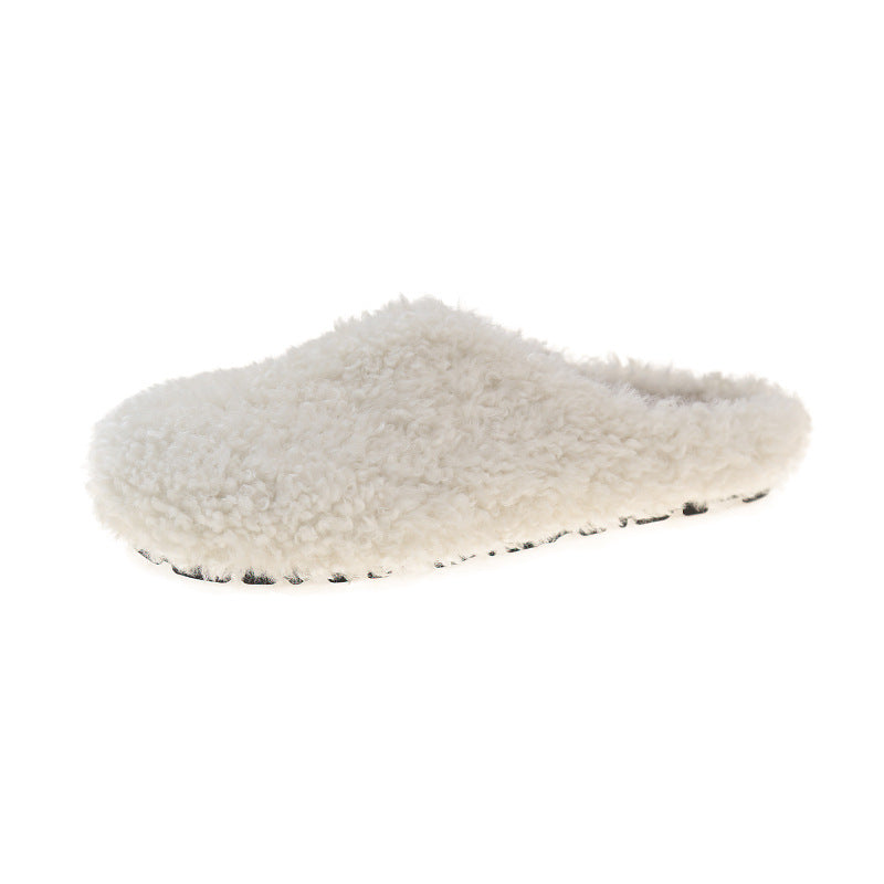 Street Wave Women Plush Slippers Non Slip Sole Cozy Fleece Lining For Home Comfort
