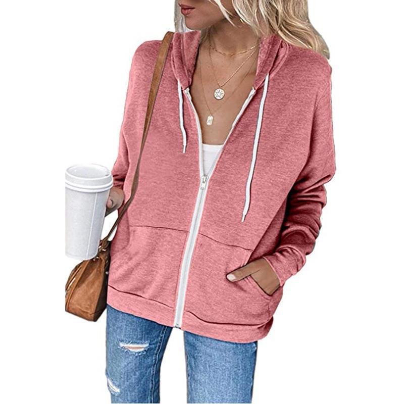 Street Wave Womens Cozy Zip Hoodie With Full Front Zip And Oversized Pockets For Everyday Comfort