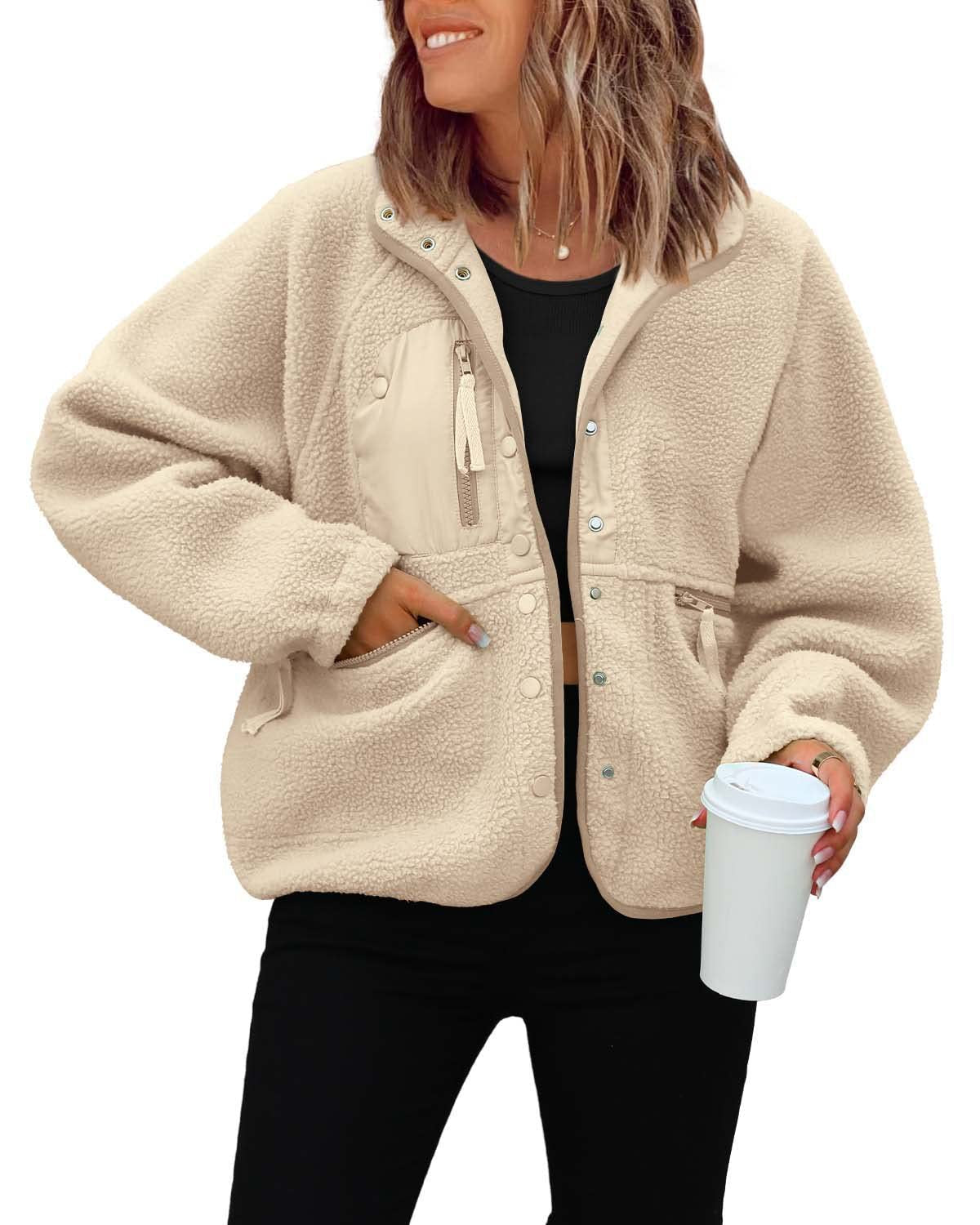 Street-Wave Cozy Fleece Jacket For Women With Practical Pockets And Warmth Soft Lined Comfort