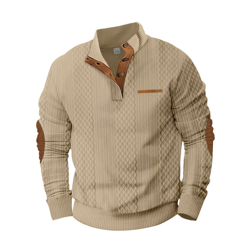 Mens Premium Structured Knit Sweater With Elegant Appliques Street Wave Comfort Fit