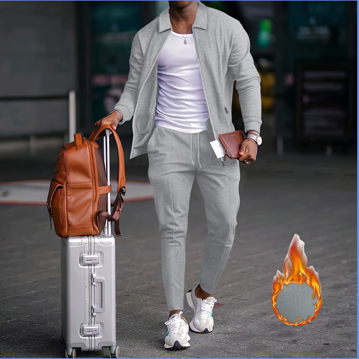 Streetwave Mens Athletic Leisure Suit With Structured Design And Elastic Waistband