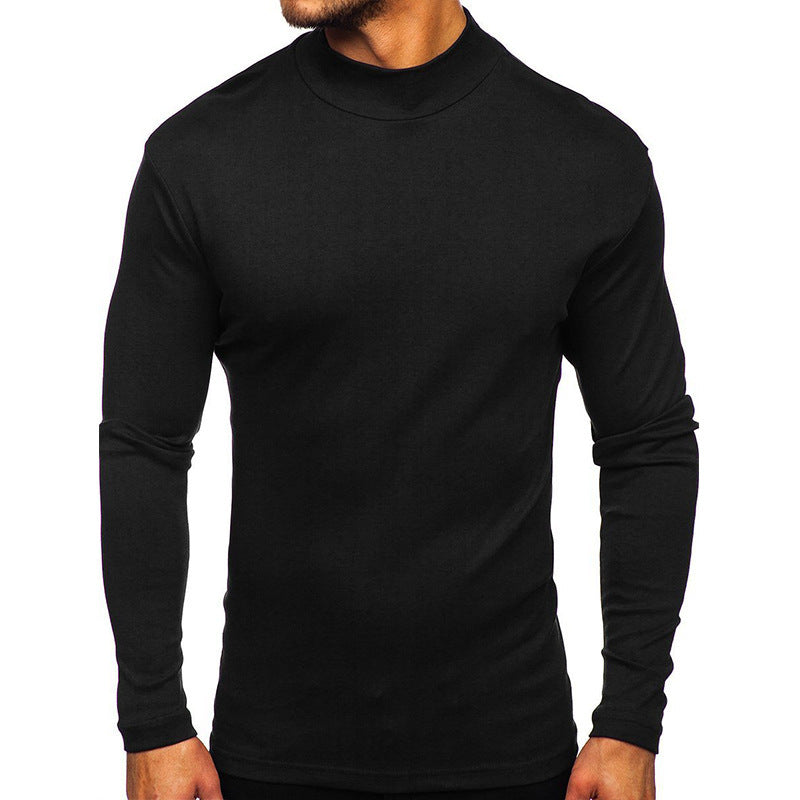 Street-wave Men's Long Sleeve Turtleneck Shirt Breathable Cotton Blend Comfortable Fit