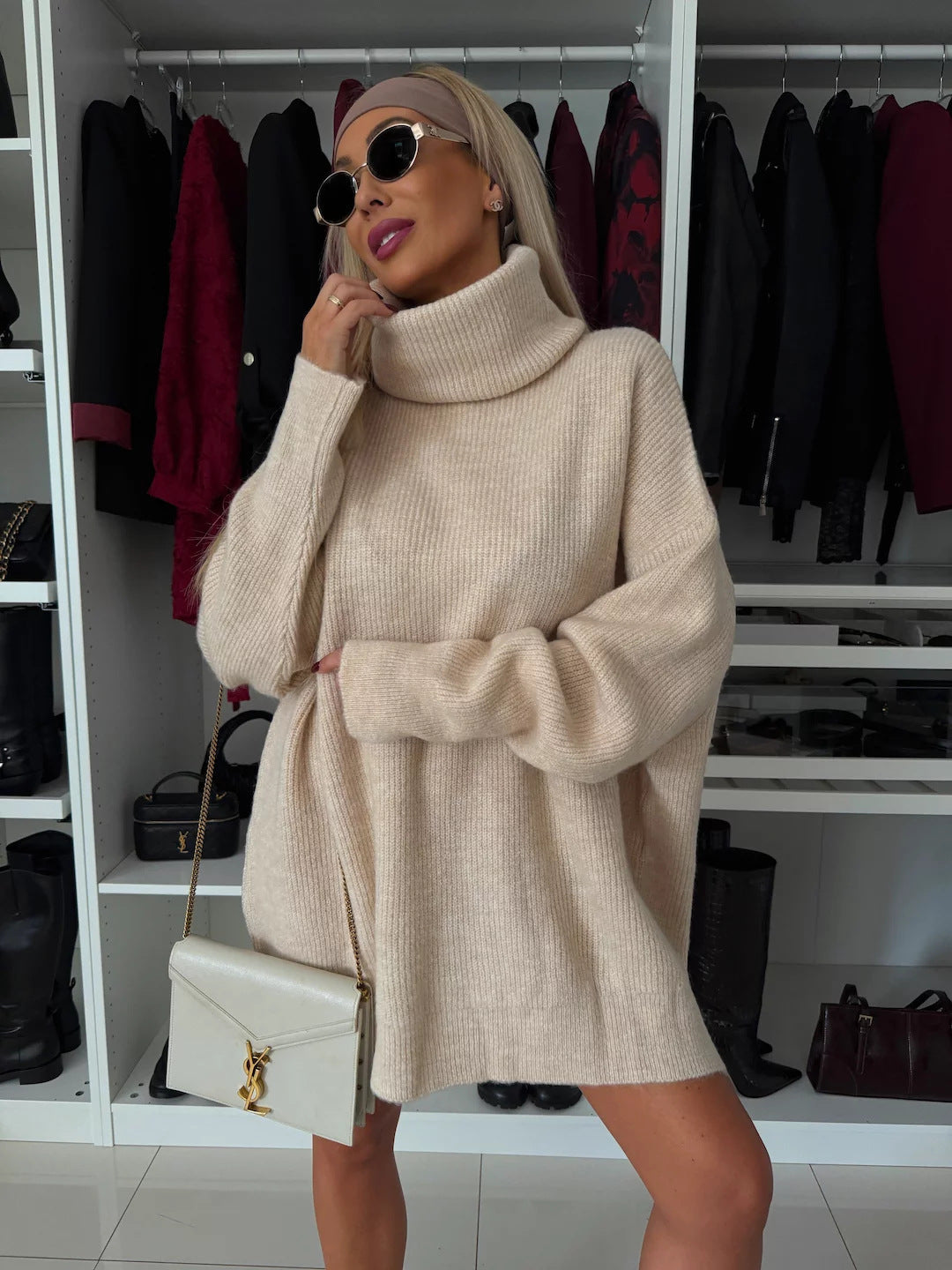 Street-wave Women Cozy Oversized Pullover Knit Sweater For All Day Warmth And Comfort