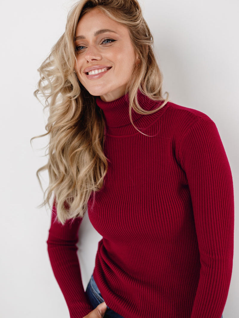 Women Ribbed Turtleneck Sweater Cozy Cotton Blend With Relaxed Fit Streetwave Warm Essential Layer For All Seasons