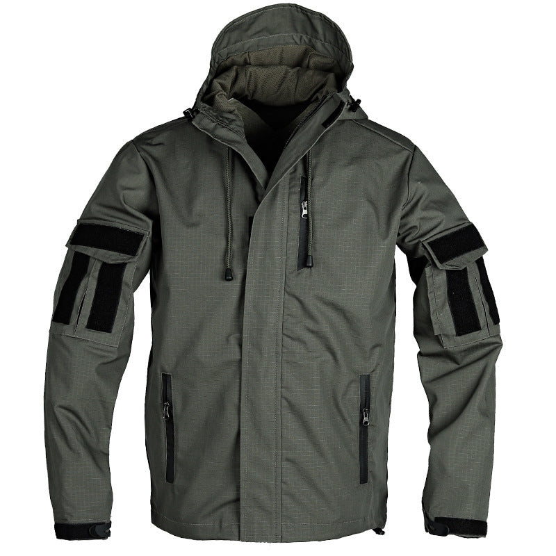 Street-Wave Men's Tactical Transition Jacket Water-Repellent All-Weather with MOLLE Pockets for Outdoor Enthusiasts
