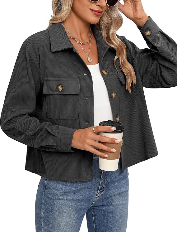 Street-wave Women Overshirt Jacket Corduroy Casual Everyday Wear For Stylish Relaxed Fit