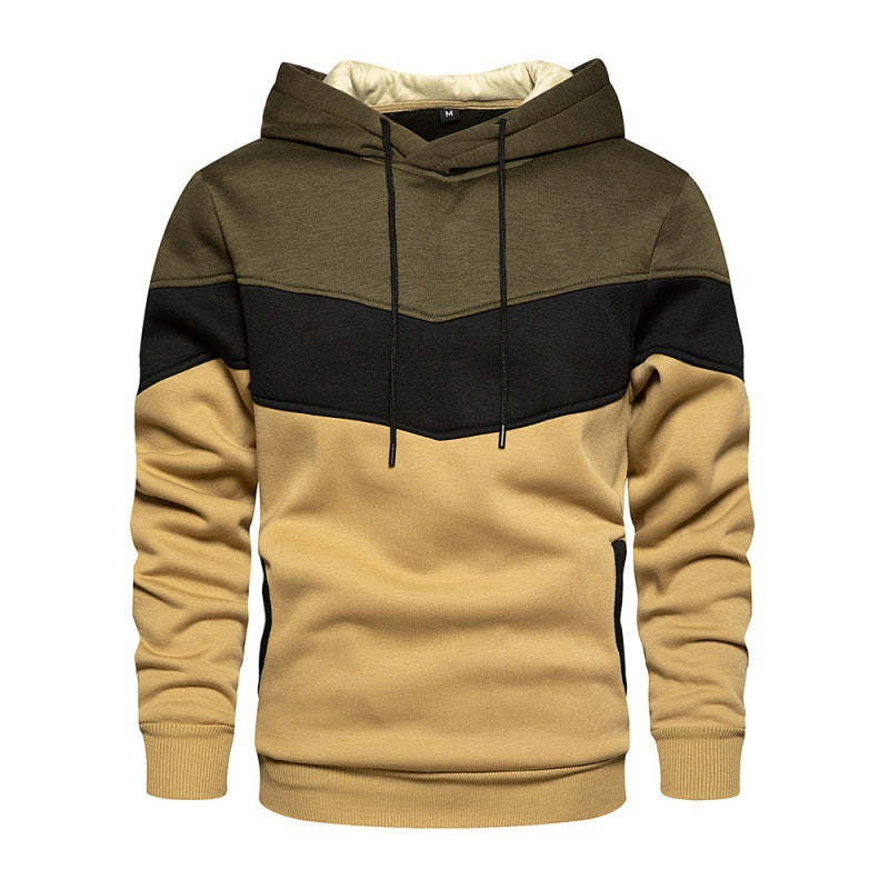 Street Wave Men's Color Block Hoodie With Soft Fleece Lining For Urban Comfort All Day