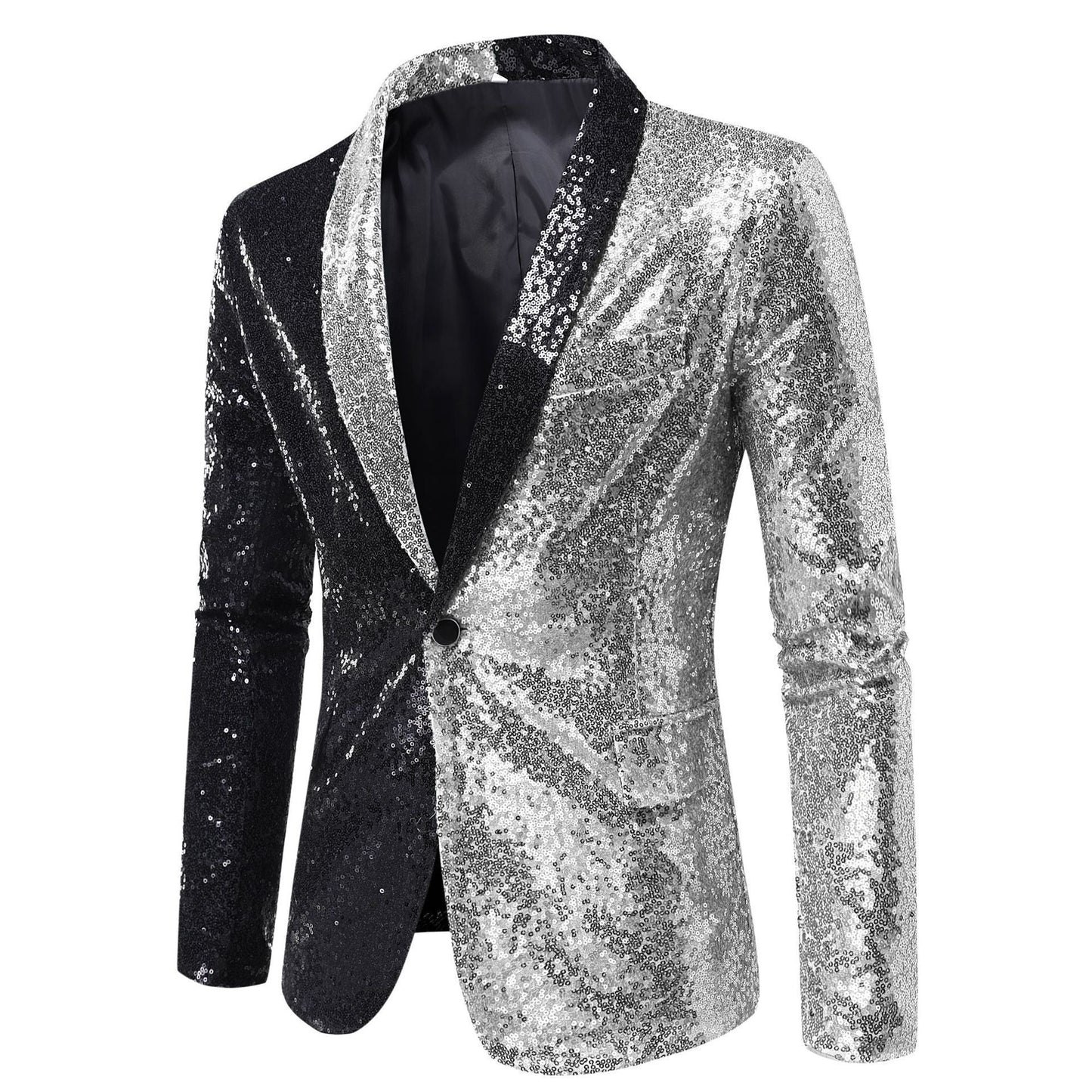 Street Wave Glitter Blazer For Men With Modern Cut And Sparkling Sequin Accents Edition