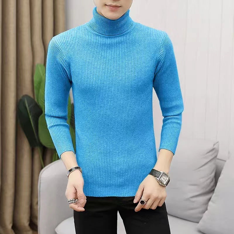 Street-Wave Men's Ribbed Knit Turtleneck Sweater Cozy Warmth Premium Comfort Versatile Wear