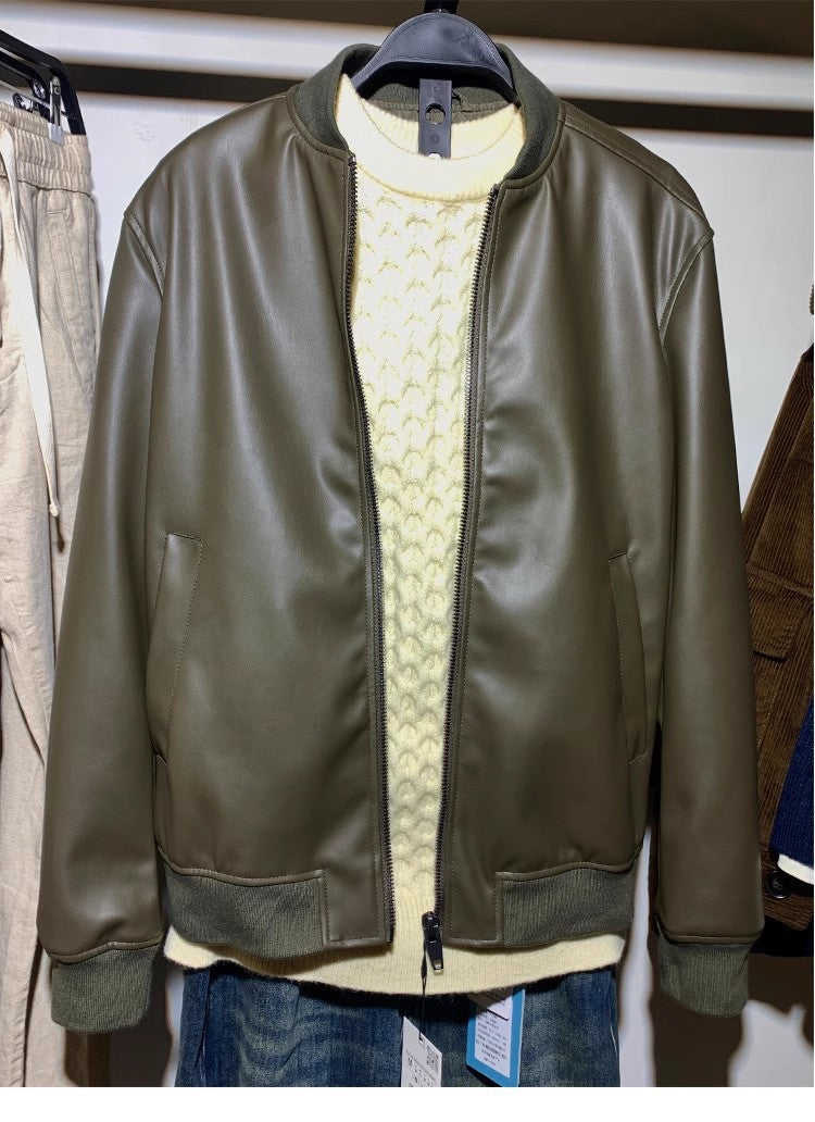 Mens Faux Leather Biker Jacket Streetwave With Practical Pockets For Style Conscious Men