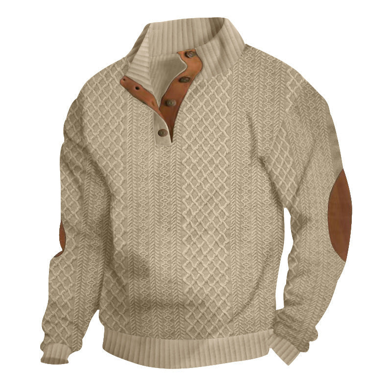 Street-wave Women's Knit Pullover With Textured Collar And Appliques For Casual Cozy Style