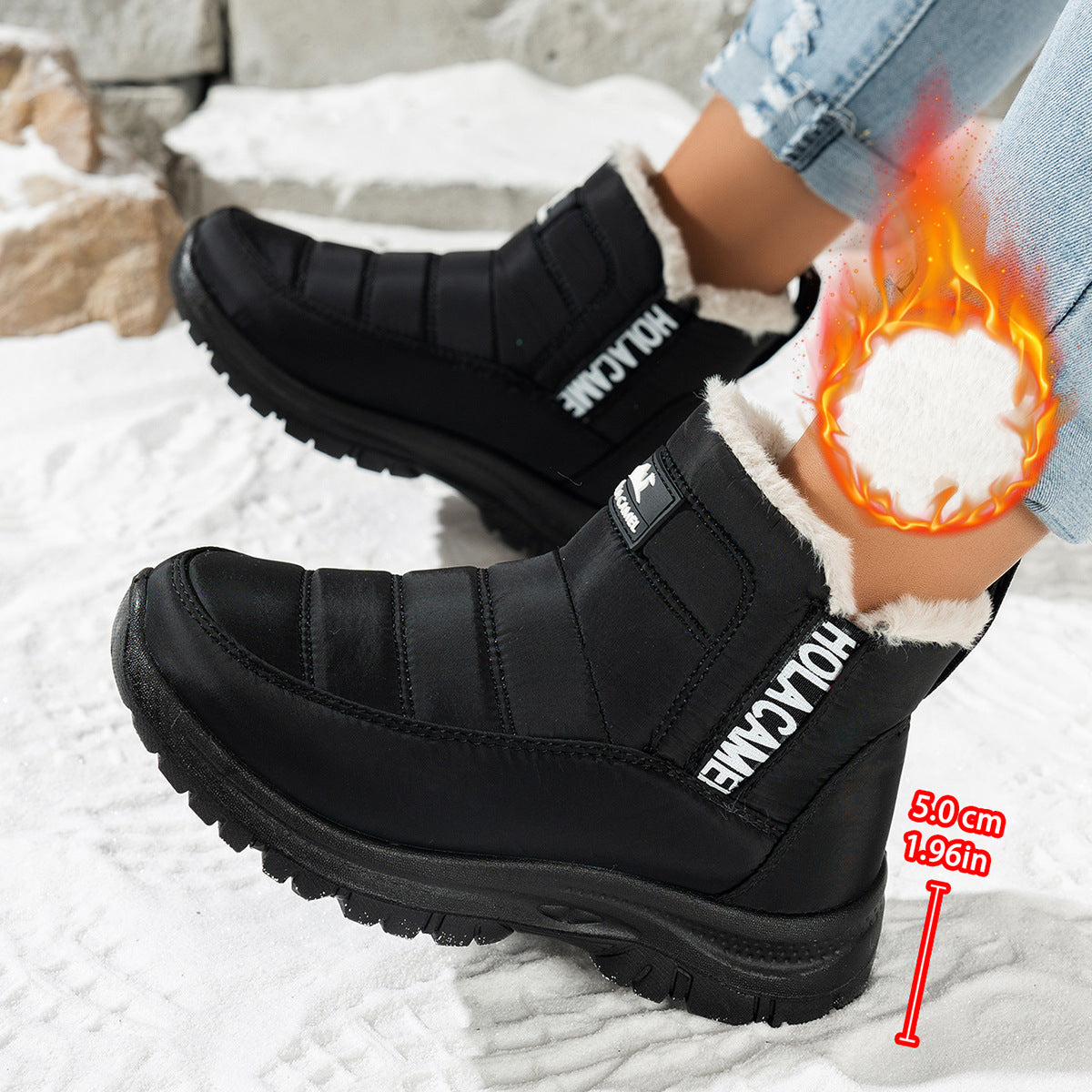 Street Wave Womens Winter Boots With Warm Fur Lining Water Resistant Insulated Comfort