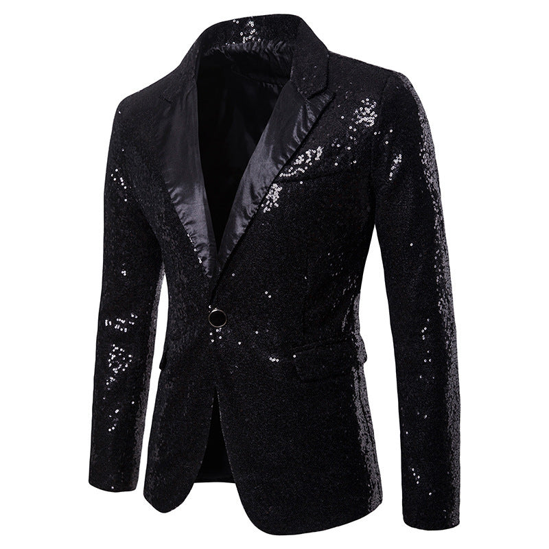 Mens Glitter Sequin Festive Blazer With Elegant Cut Streetwave Party Glam Jacket For Men
