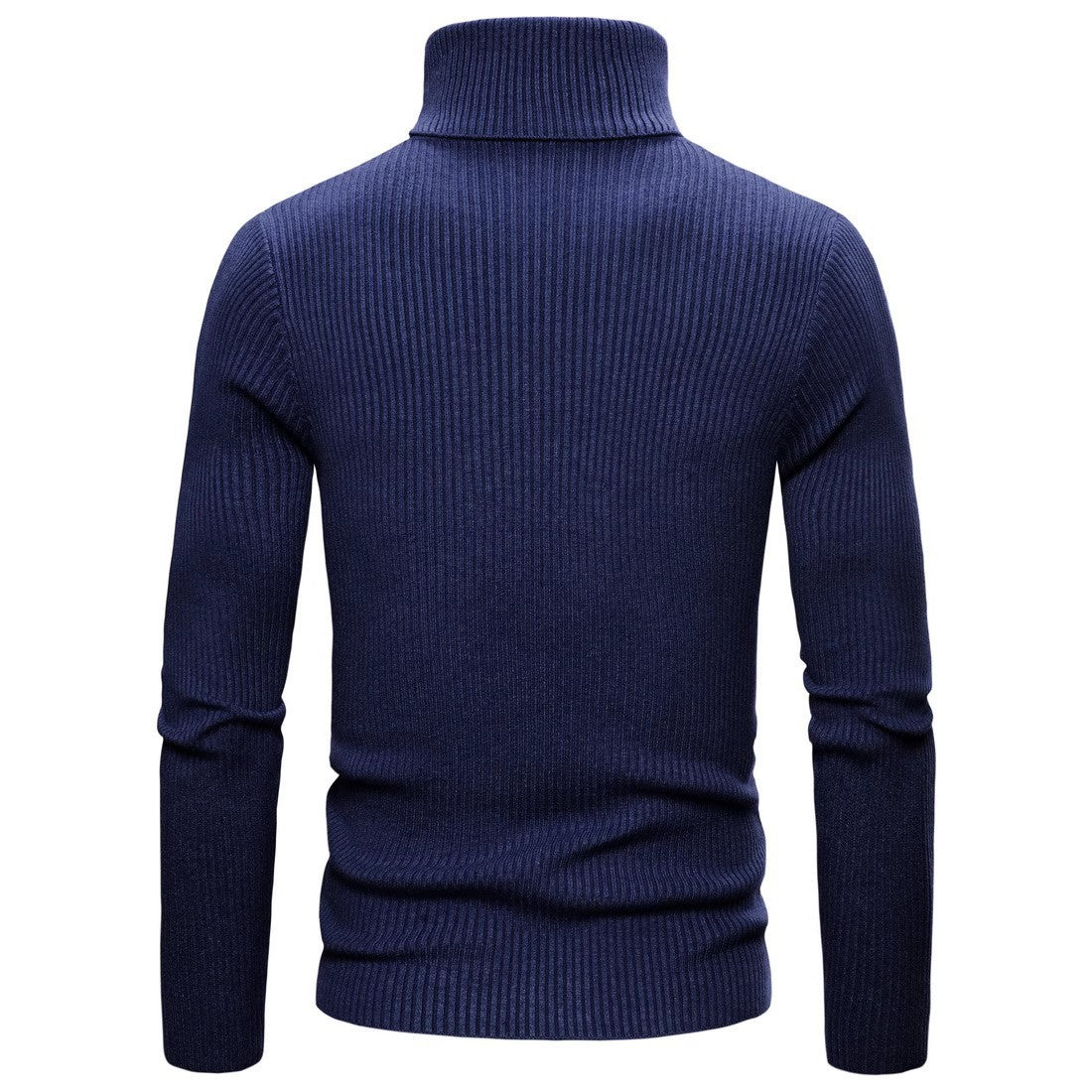 Streetwave Men's Ribbed Knit Turtleneck Sweater, Slim Fit, High Collar, Cozy Warmth