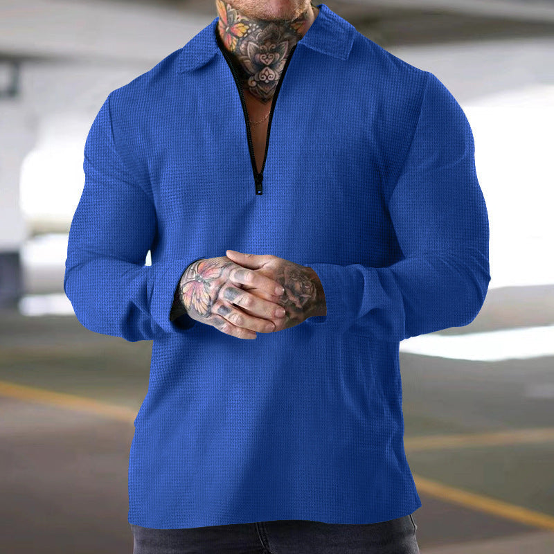 Street Wave Mens Long Sleeve Zip Shirt Breathable Comfort For Urban Streetwear Fans