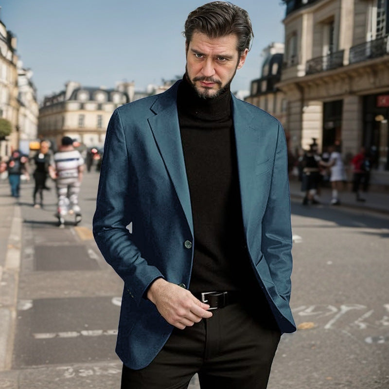 Street-Wave Men Elegant Single-Breasted Blazer For Formal Occasions Tailored Fit Premium Craftsmanship
