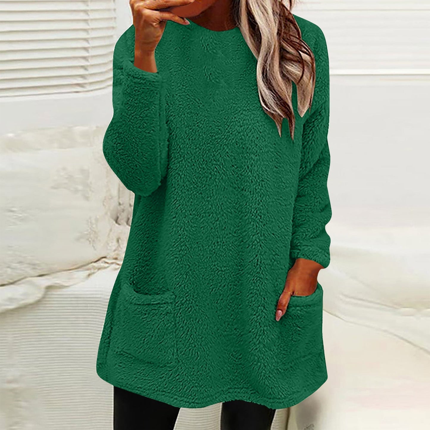 Streetwave Women Cozy Fleece Pullover With Pockets Loose Fit For Casual Comfort Everyday
