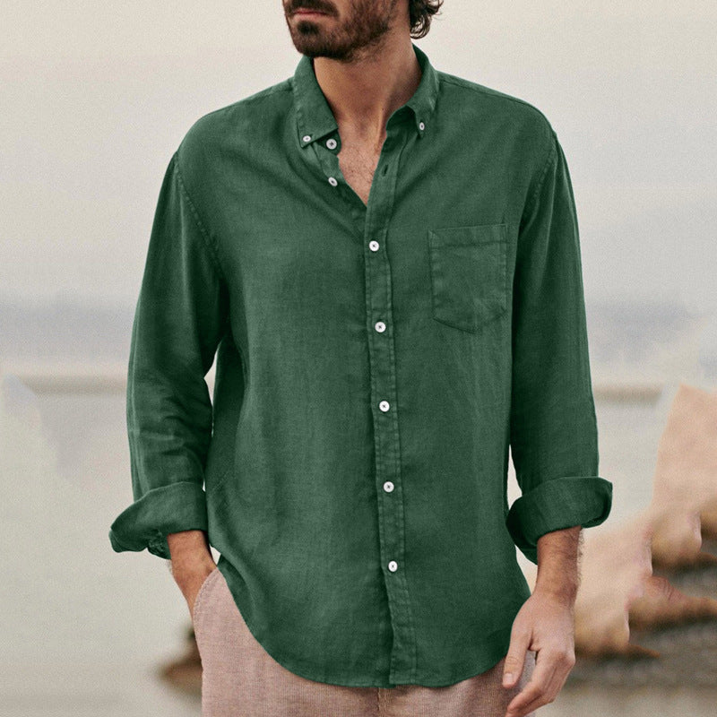 Street Wave Mens Lightweight Linen Shirt Breathable Summer Comfort For Stylish Men
