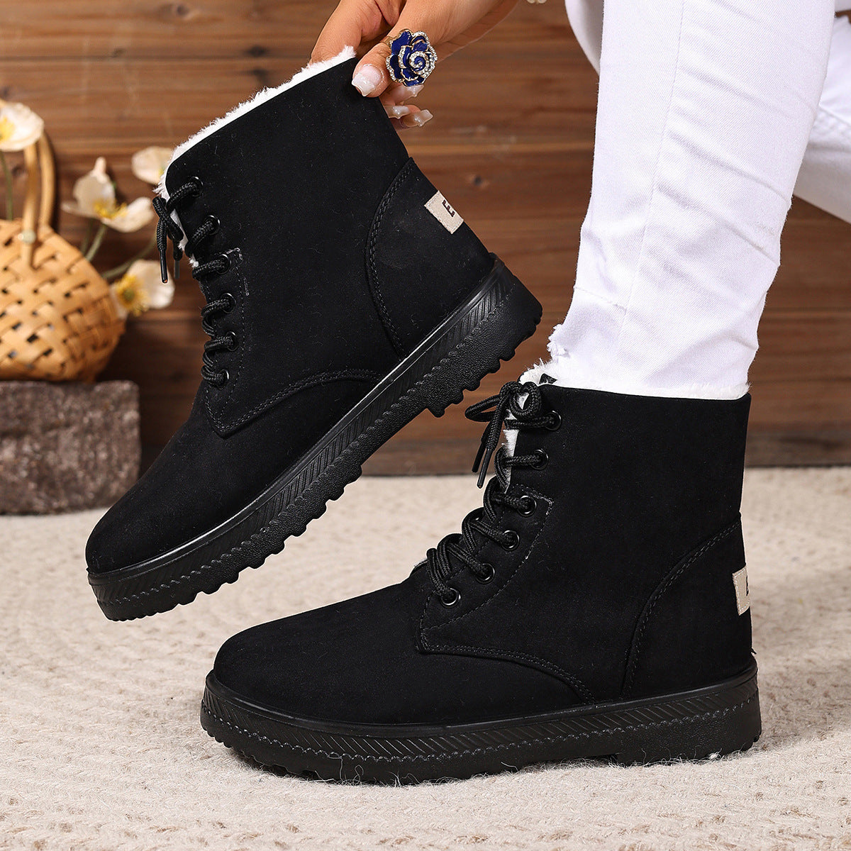 Street Wave Women Warm Fleece Lined Winter Boots Insulated Comfort For Cold Weather Outdoors