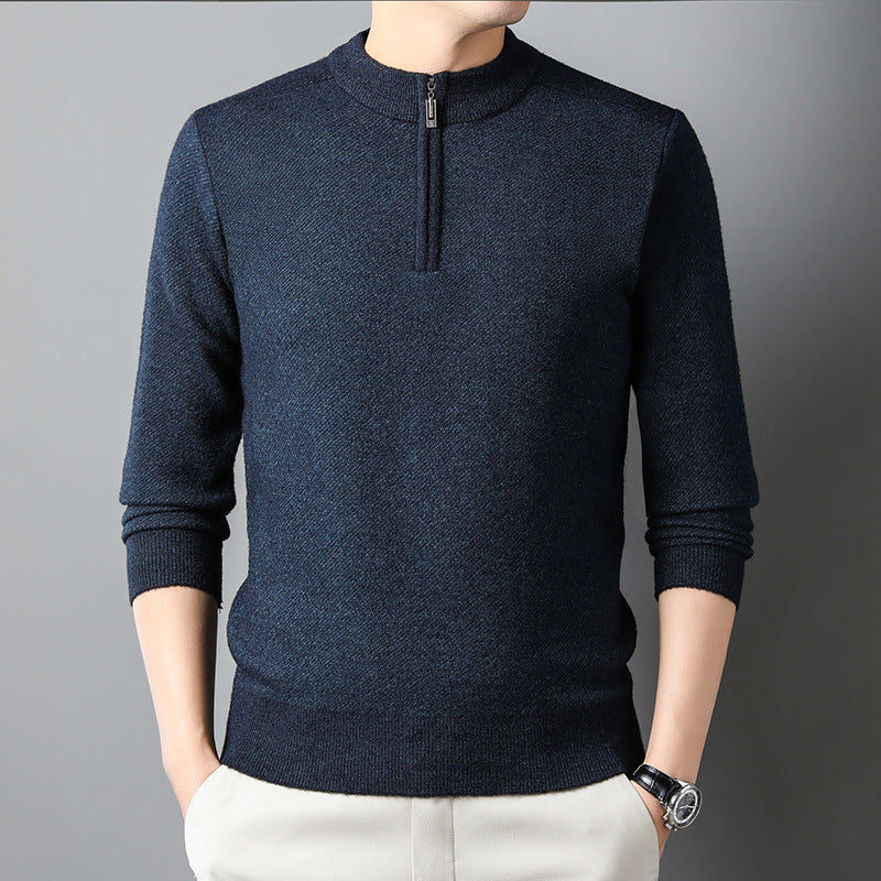 Mens Half Zip Sweater With Premium Textured Structured Knit By Streetwave For Style Conscious Men
