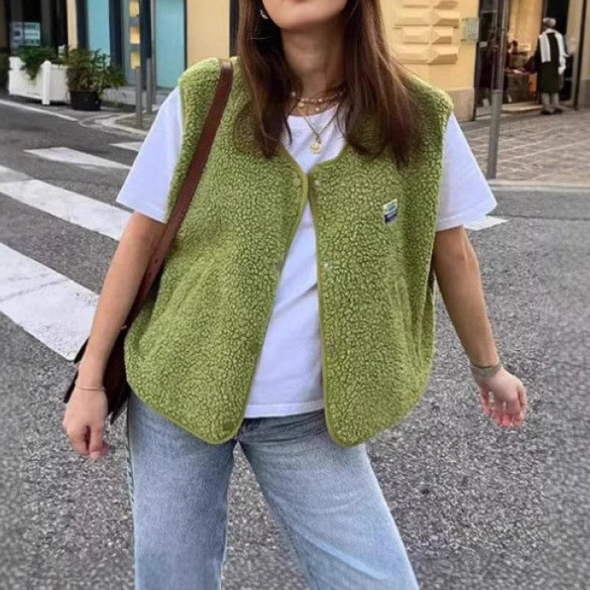 Street Wave Womens Fleece Lined Vest With Practical Pockets For Women Cozy Warmth And Style