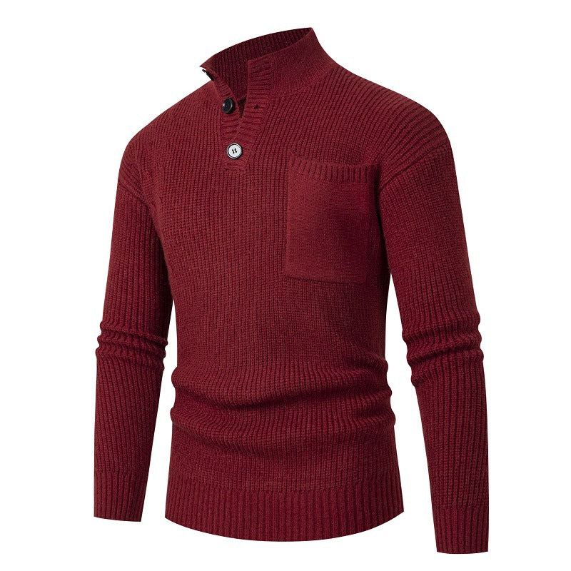 Street-Wave Men's Premium Modal Knit Sweater With Chest Pocket For Warm Comfort And Style