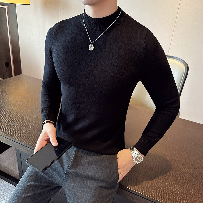 Street-Wave Men's High-Neck Sweater With Elegant Modern Fit For Stylish Casual And Office Wear