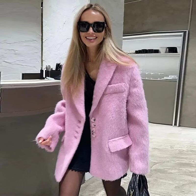 Street-Wave Women's Oversized Blazer With Luxurious Lining For Modern Chic Everyday Elegance
