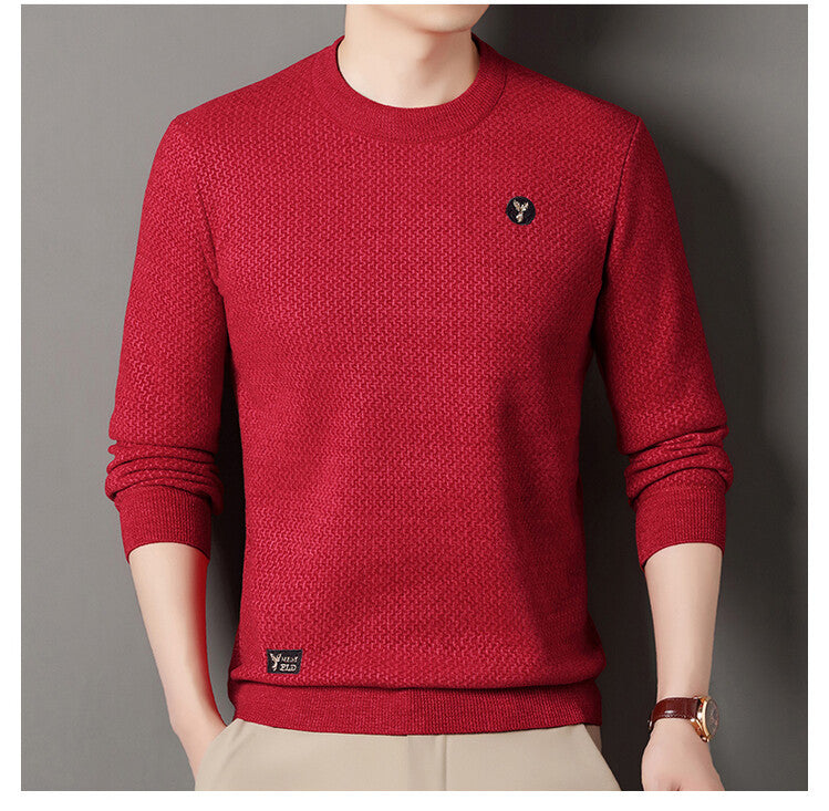 Street Wave Mens Structured Knit Crewneck Sweater With Premium Texture And Relaxed Fit