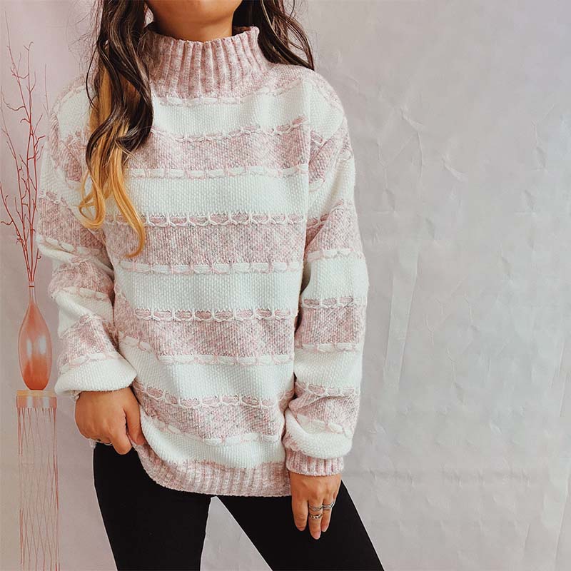 Street-Wave Soft Knit Cardigan With Textured Stripes Acrylic Cozy Warm For Women