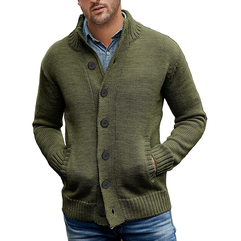 Street-Wave Men's Knit Cardigan With Front Pockets, Modern Design, Soft Cotton For Everyday Wear