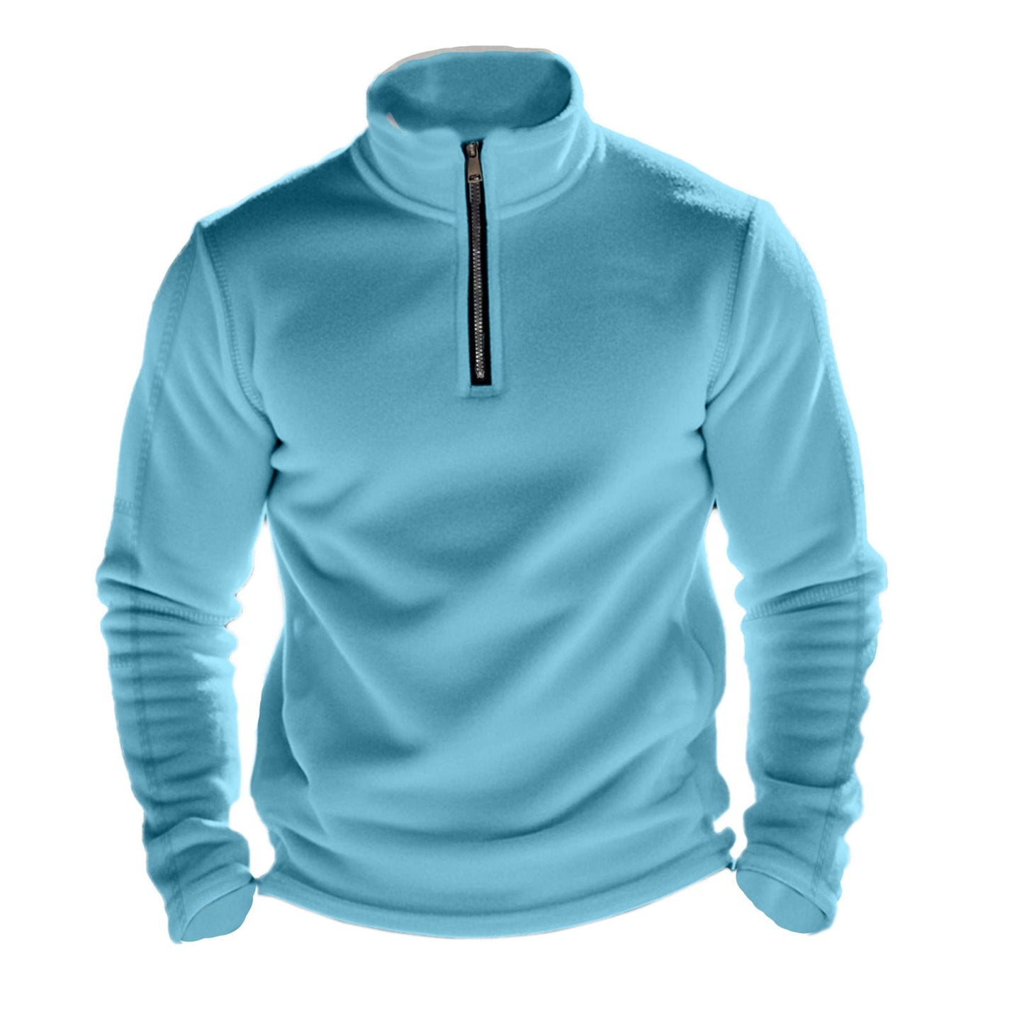 Street-wave Mens Fleece Pullover With Stand Collar Warm Comfortable Breathable Half Zip