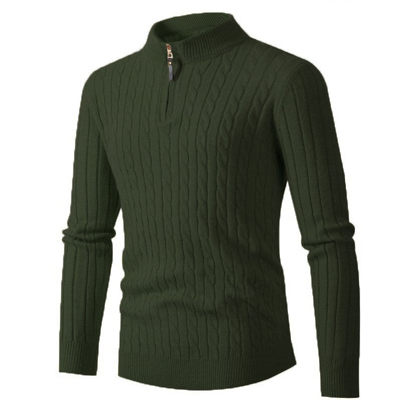 Men's Elegant Turtleneck Sweater With Cable Knit Pattern Street Wave For Style Conscious Men