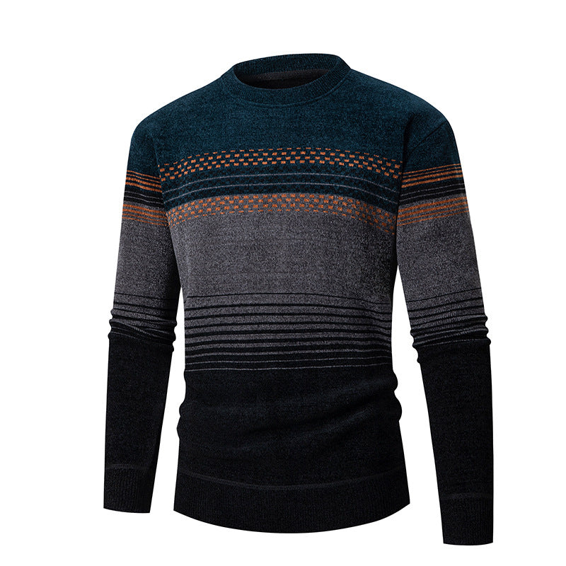 Street-Wave Mens Knit Sweater With Unique Textured Design And Multicolor Pattern For Men Cozy Comfort