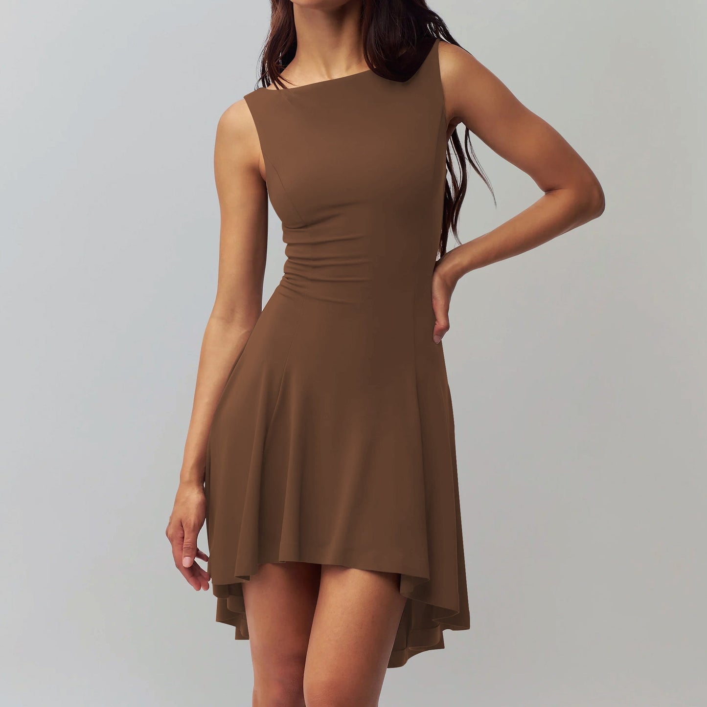 Streetwave Sleeveless Asymmetric Dress For Women Elegant Versatile Everyday Wear