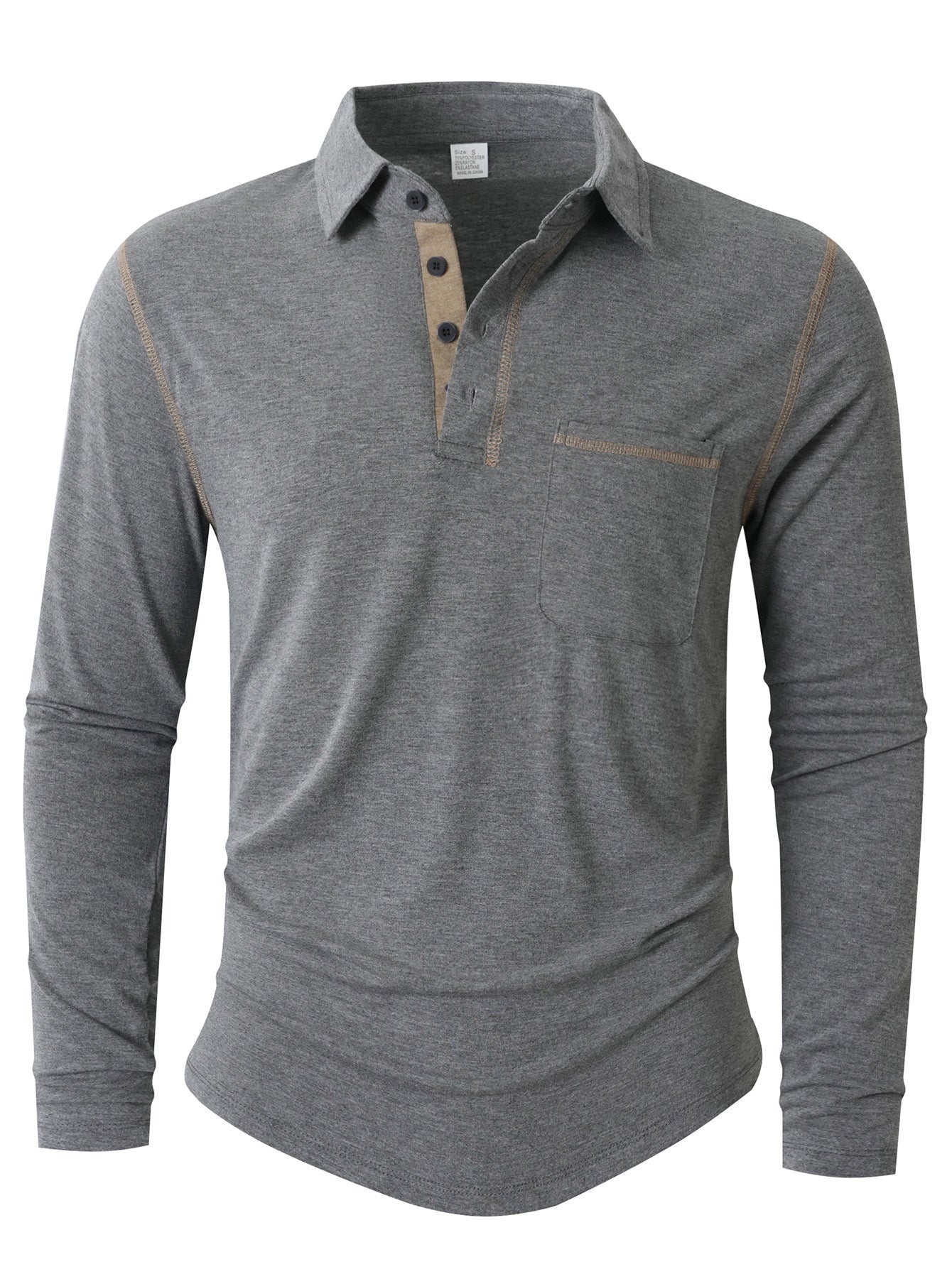 Street-Wave Men's Long Sleeve Polo Shirt Breathable Durable Comfort for Casual and Active Wear
