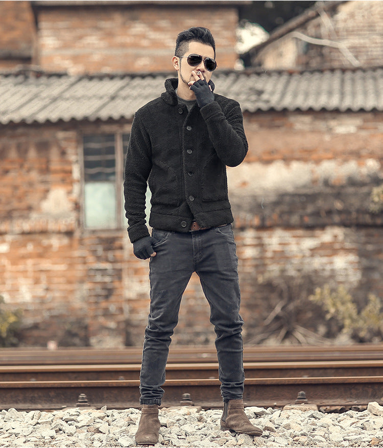 Street-Wave Thomaskapelle Padded Jacket For Men Warm Fleece Lined Button Closure Casual Style