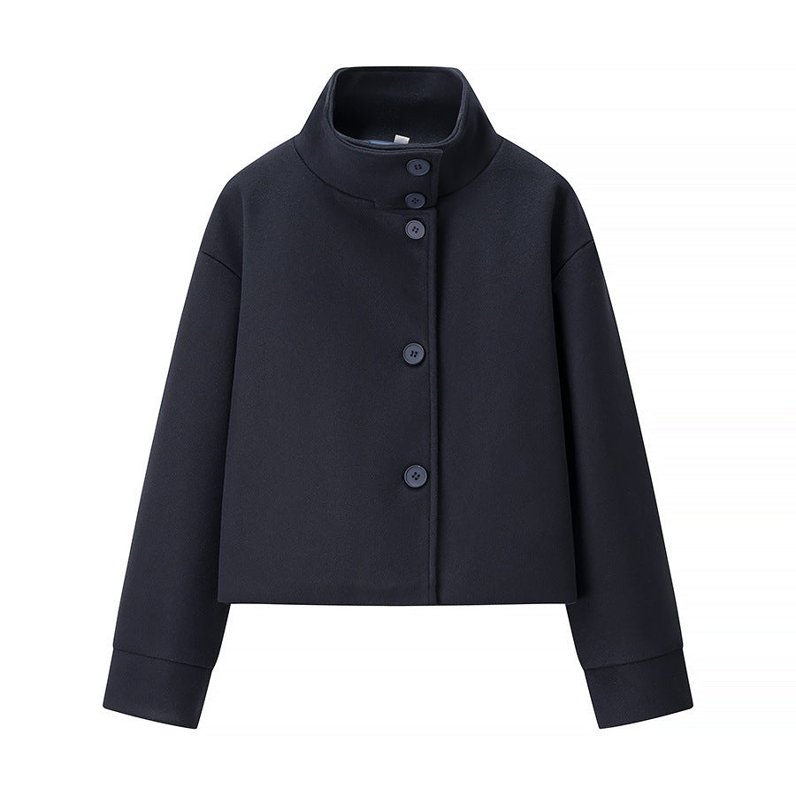 Streetwave Womens Short Jacket With Modern Collar And Elegant Button Details For Everyday City Style