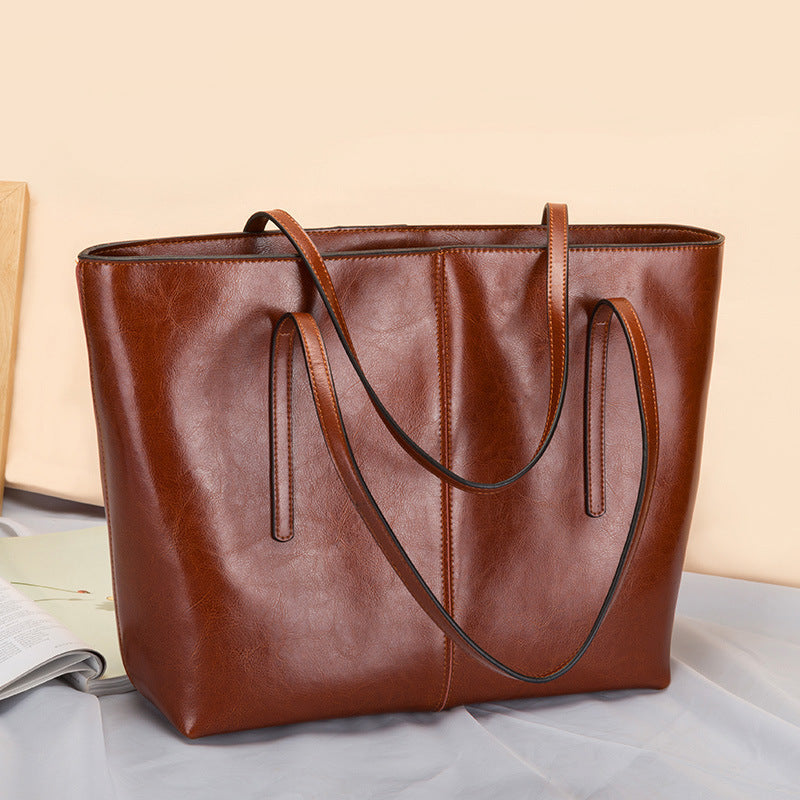 Street Wave Andrea Leather Tote Bag With Structured Silhouette For Professionals