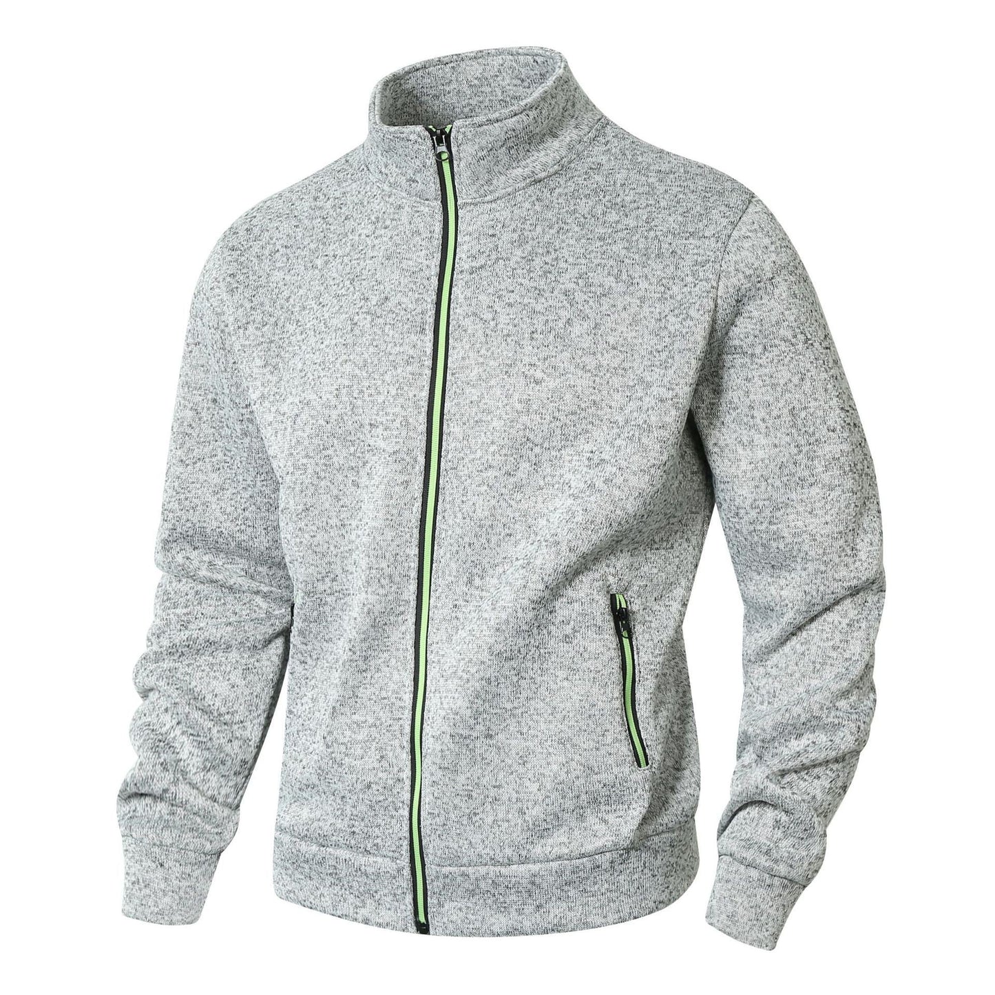 Street-wave Men's Fleece Jacket With High Collar And Full Zip For Cozy Warmth For Everyday Comfort