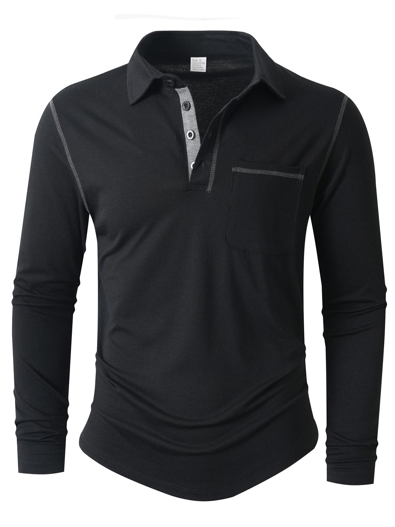 Street-Wave Men's Long Sleeve Polo Shirt Breathable Durable Comfort for Casual and Active Wear