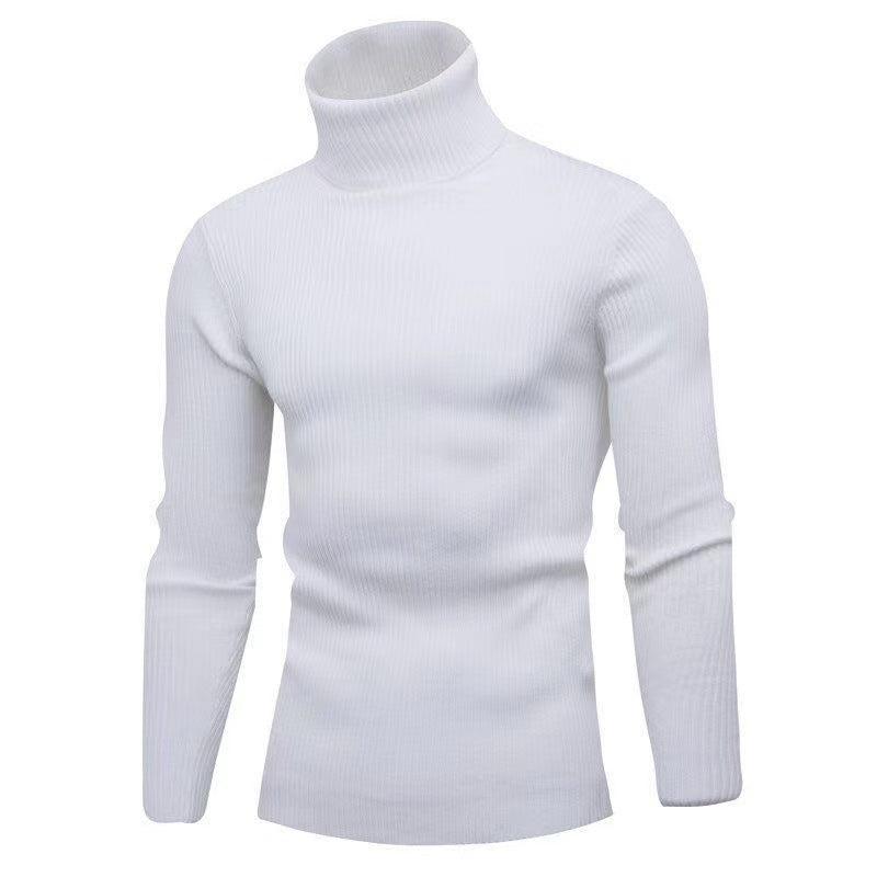 Street Wave Mens Ribbed Turtleneck Sweater Warm Fine Knit Rollneck For Cold Weather