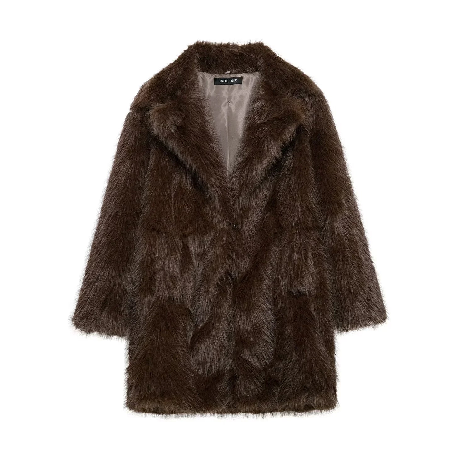 Street-Wave Faux Fur Longline Mantle Luxurious Plush Oversized Winter Coat For Fashion-Forward Women