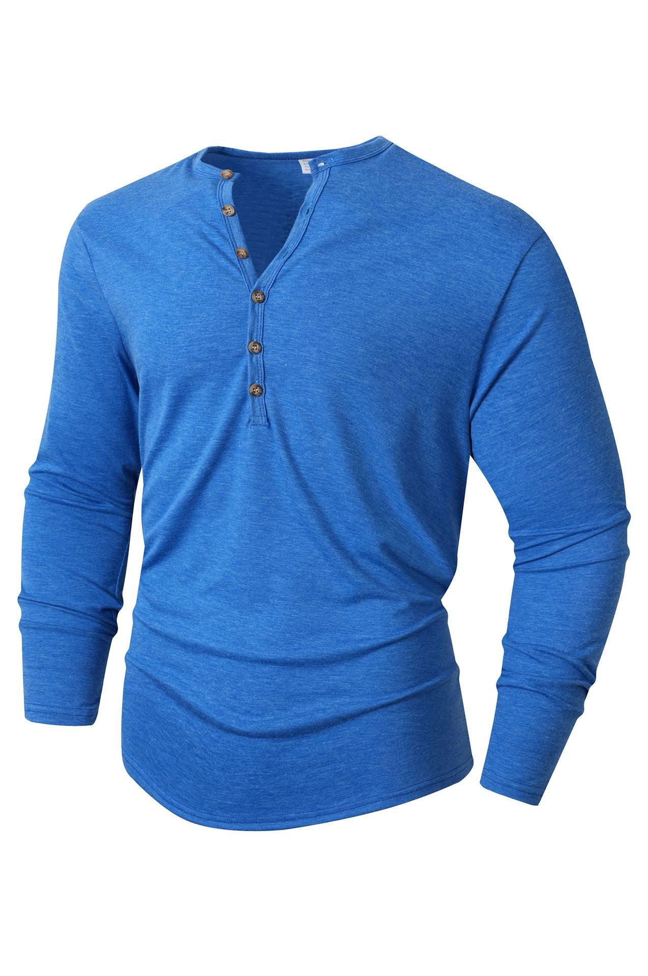 Streetwave Mens Long Sleeve Henley Shirt With Button Placket Soft Cotton Blend Comfort