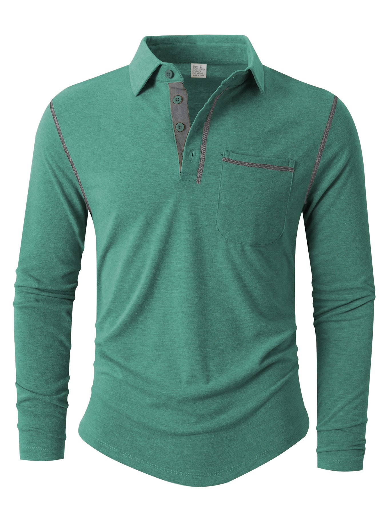 Street-Wave Men's Long Sleeve Polo Shirt Breathable Durable Comfort for Casual and Active Wear