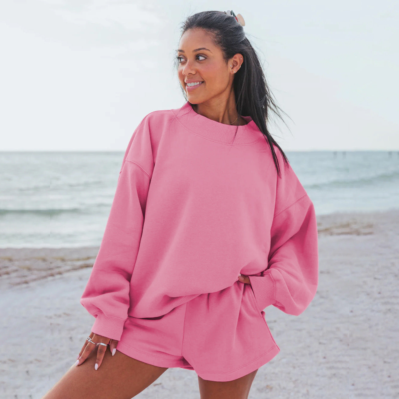 Streetwave Women Versatile Oversize Raglan Sweatshirt for Beach to City Comfort and Casual Everyday Wear