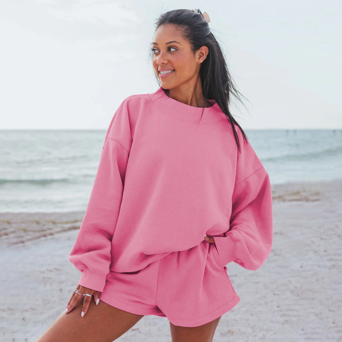 Streetwave Women Versatile Oversize Raglan Sweatshirt for Beach to City Comfort and Casual Everyday Wear